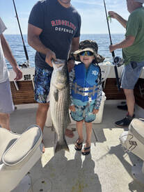 great day for Gabe first striped bass