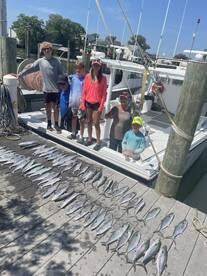Kids love to catch mackeral
