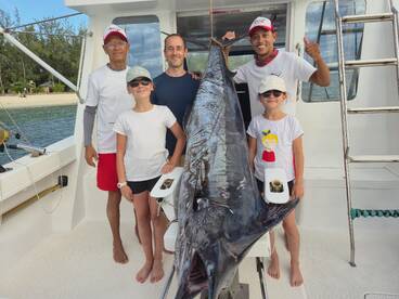 Mattieu caught a nice blue marlin on his