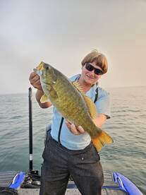 Client Maylin with a Big Erie smallmouth