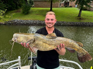Huge catfish are biting on lake Wylie