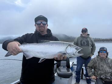 Messenger Big, shiny chrome king salmon
