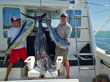 Back with a 165pounds marlin and 2 nice