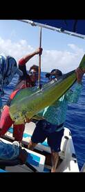A big mahi mahi in the boat!