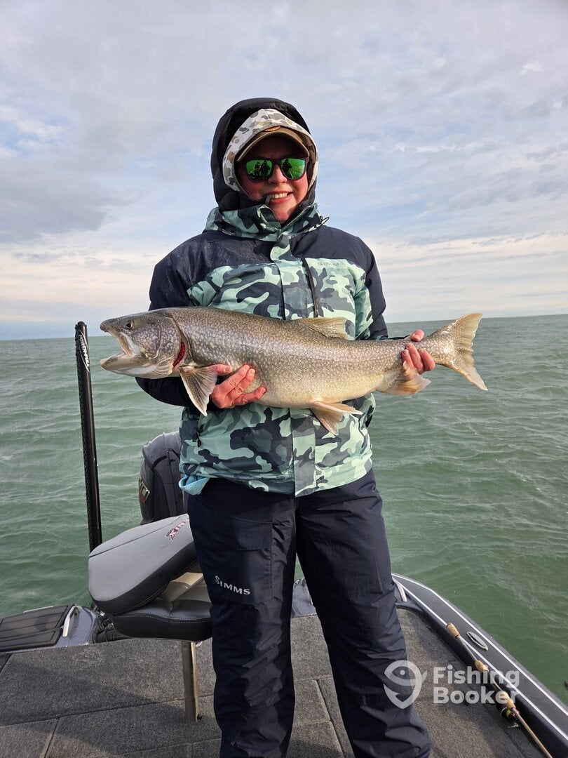 Courtney with a big fall Lake Erie lake trout