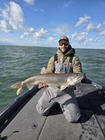 Alex with a big fall Lake Erie lake trout