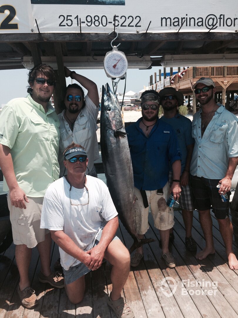 Bruce Frichter of Frichter Lurea is proud to show off his crews 70# Wahoo!