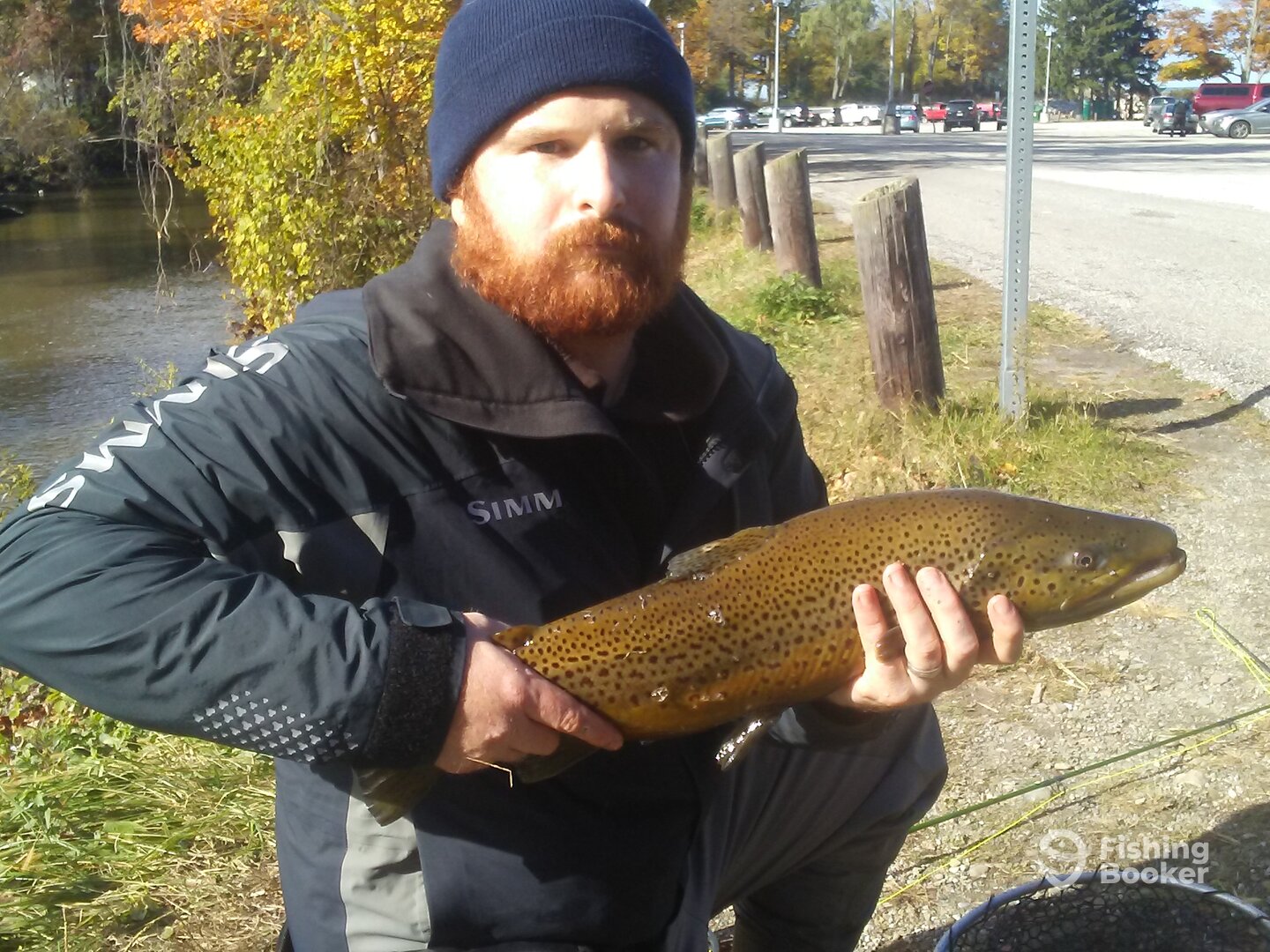 Young Tim with lake run brown