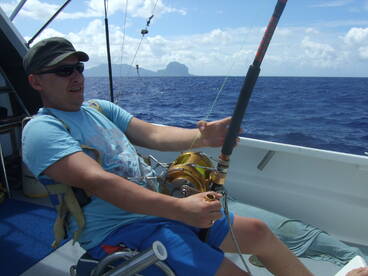fighting the bigger fish an hour after having caught the first
