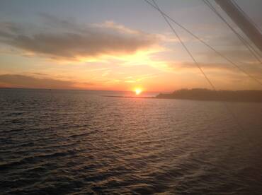 Sunset on the ride in!