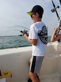 Jimmy focused on the reeling