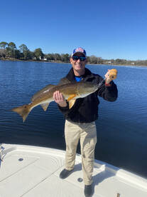 Winter bay fishing in Destin, FL
