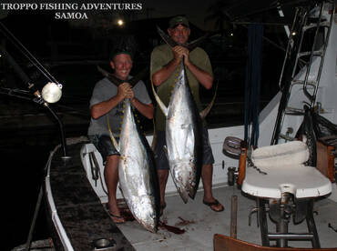 The boys are stoked after a a quick half day charter strait out the front of Apia and will be for more asap