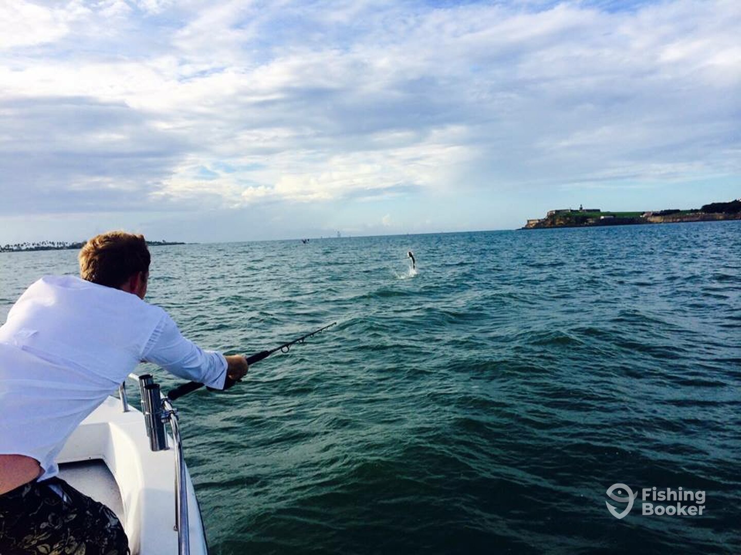 Fishing in San Juan!  Nice view of the fort!