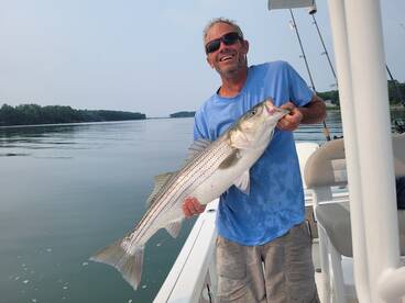 Large fish being caught in casco bay!