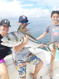 Roosterfish with family 