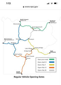 Yellowstone National Park Opening dates