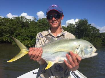 Cooper caught this nice jack on the next cast after releasing his grouper.