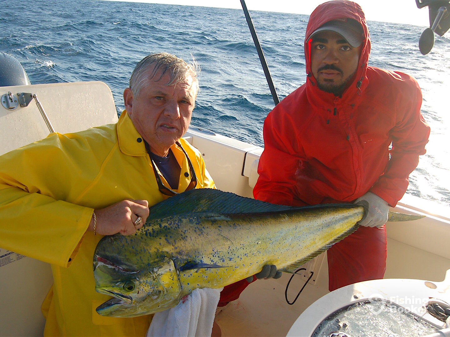 This 22-pound bull dolphin hit a rigged mullet trolled below the surface on a bent-butt rod.