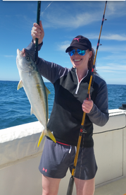 Robyn with her first yellowtail!