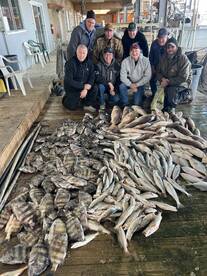 Groups of happy fisherman