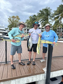 3 sailfish, 8 mahi-mahi, and 1 large tun