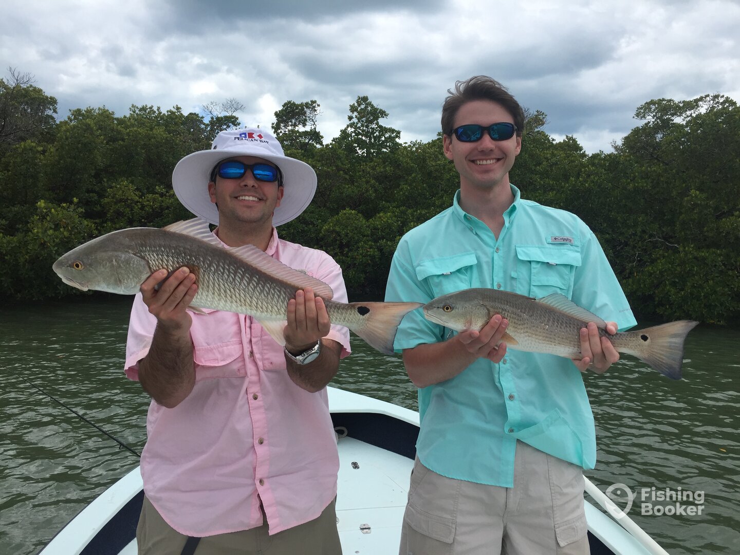 Double header redfish on a windy afternoon 