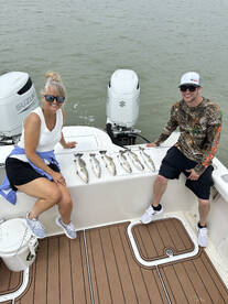 The trout bite is on fire. 