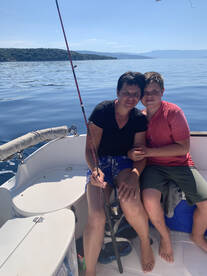 Bottom fishing with Petra and Jon