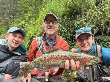 The Rainbow fishing on dry flies continu