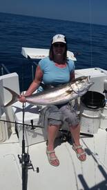 Lady Jane with her first amberjack!