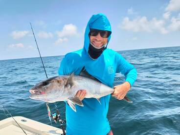 AJ on a slow pitch jig