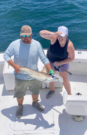 Spanish ribbonfish blues sharks!!