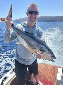 Blue tuna in santorini.