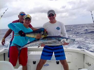 Father and son happy with there fish