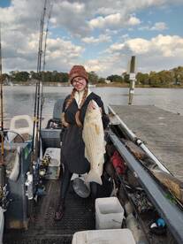 Tatiana with her nice striper