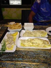 Grouse feed of fresh fish cooked up by the lovely people at Fish Divine Rum Bar, photo by Tara.