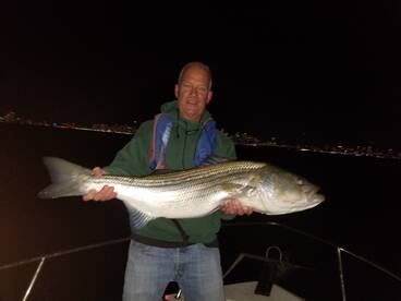 Casting for monster striped bass. Anyo e can do