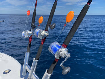 Kite fishing set up..