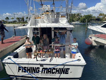 Fishing on the reef for the child