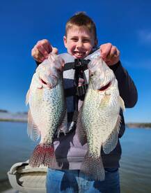 Couple of monster crappie for Ethan