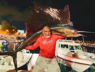 Sail fish caught by jigging  