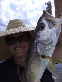 Ms. Dawn with another Trout for the box