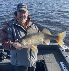 Open water walleye bite