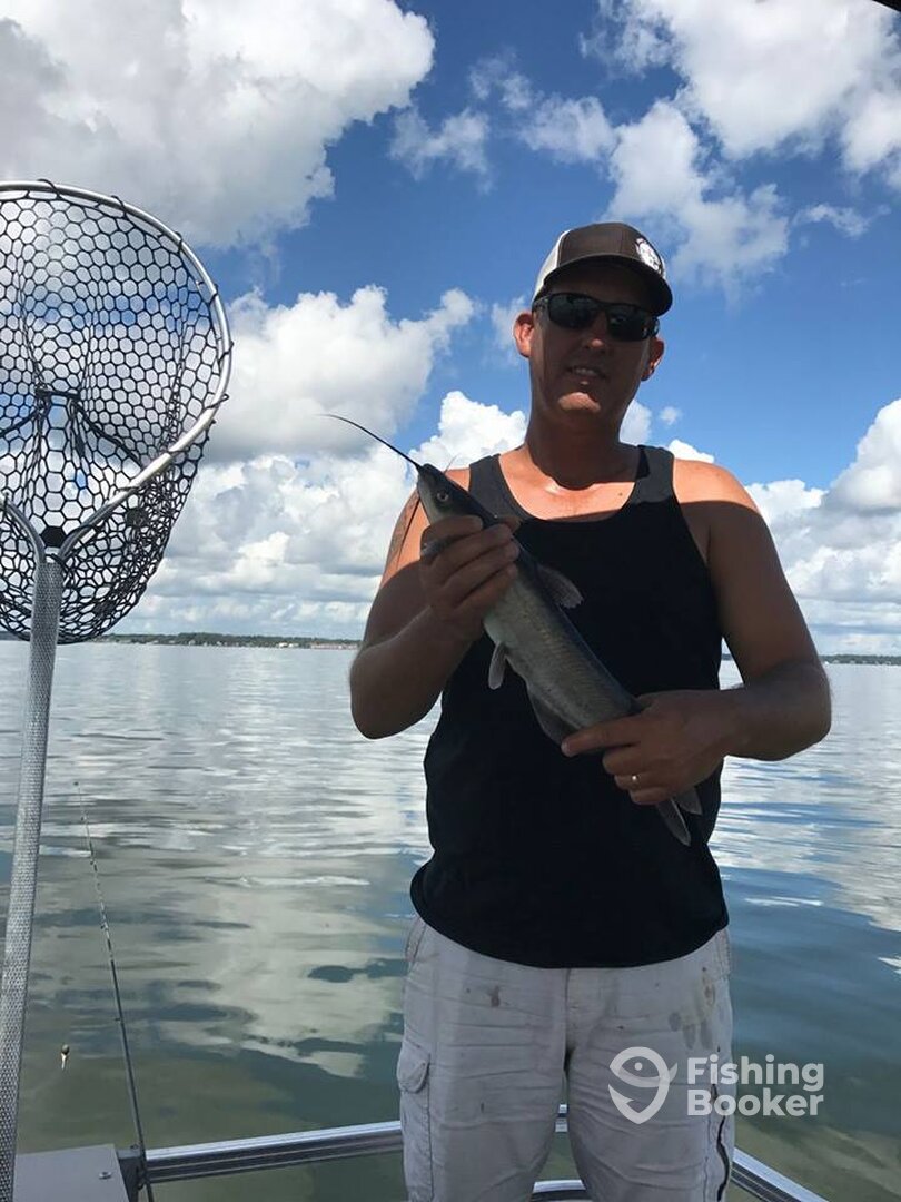 Hot summer day at around noon. Usually a tough fishing time of day, but was catching them one after the other.