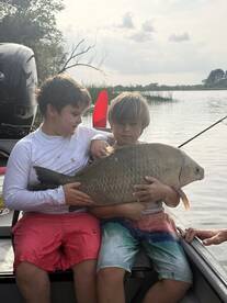 His first fish ever! 