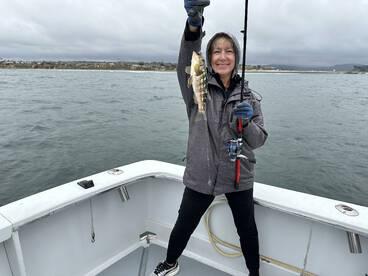 Grandma caught fish