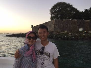 Kai and Helms from NJ relaxing after a great fishing action day.  San Juan Bay, Puerto Rico Fishing Action.