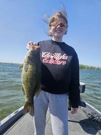 Taylor with big Presque Isle Bass