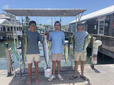 The mahi are bighting with a bonus wahoo